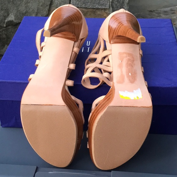 Stuart Weitzman Array Beige Sandal Heel - Picture 9 of 11